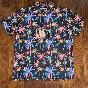 CHUBBIES Mens Performance Polo Shirt XXL The Black Light Night Print SS NWT